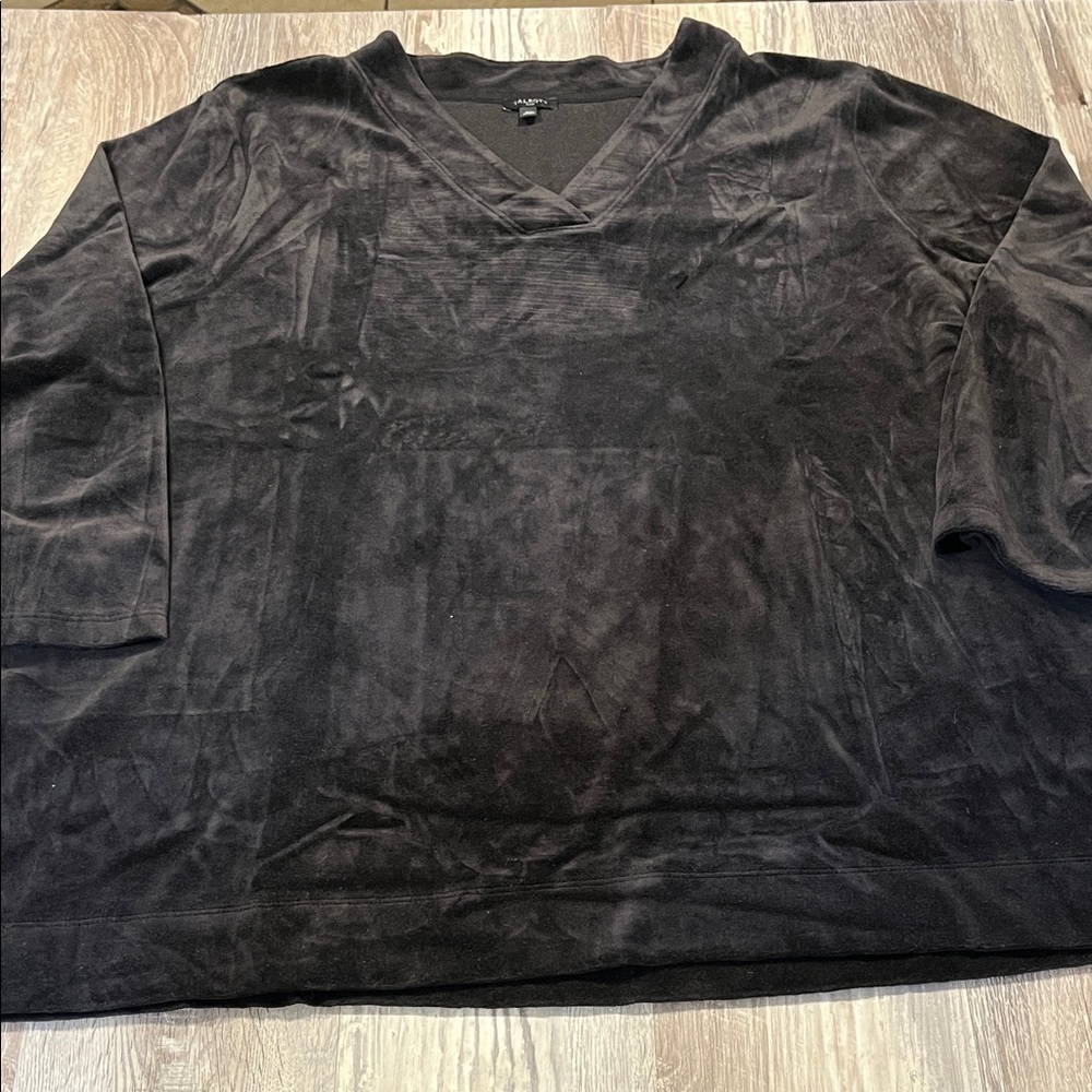 Talbots PlusBlack V-Neck 3/4Sleeve Top size 3X